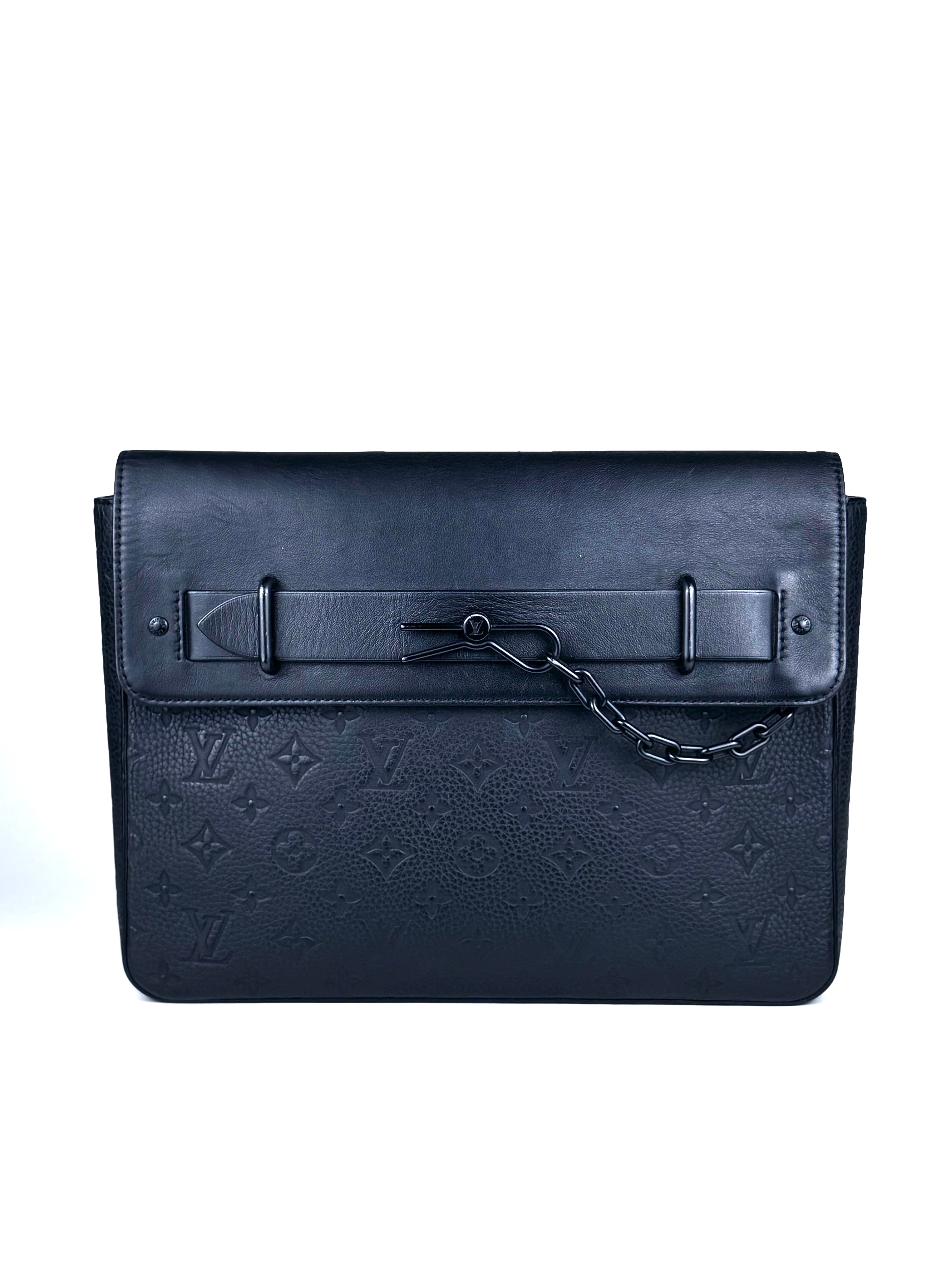 Louis Vuitton Steamer Taurillon Leather Monogram Clutch (Microchip)