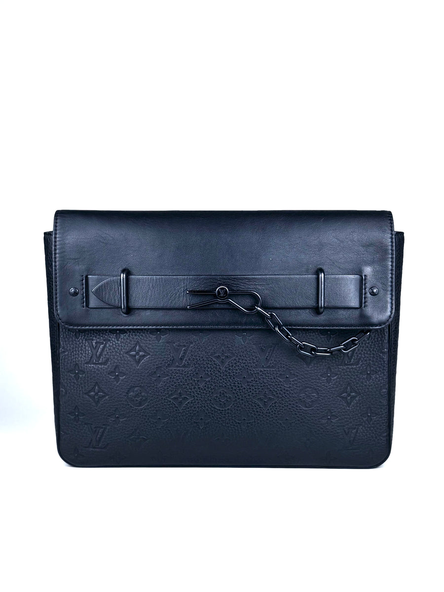 Louis Vuitton Steamer Taurillon Leather Monogram Clutch (Microchip)