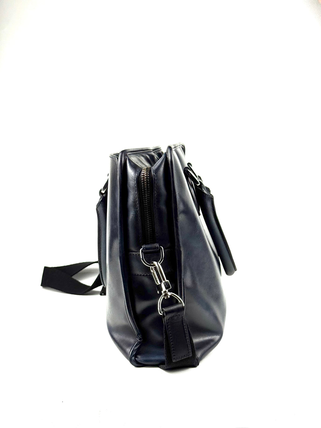 Berluti Un Jour Scritto Blue Denim Briefcase