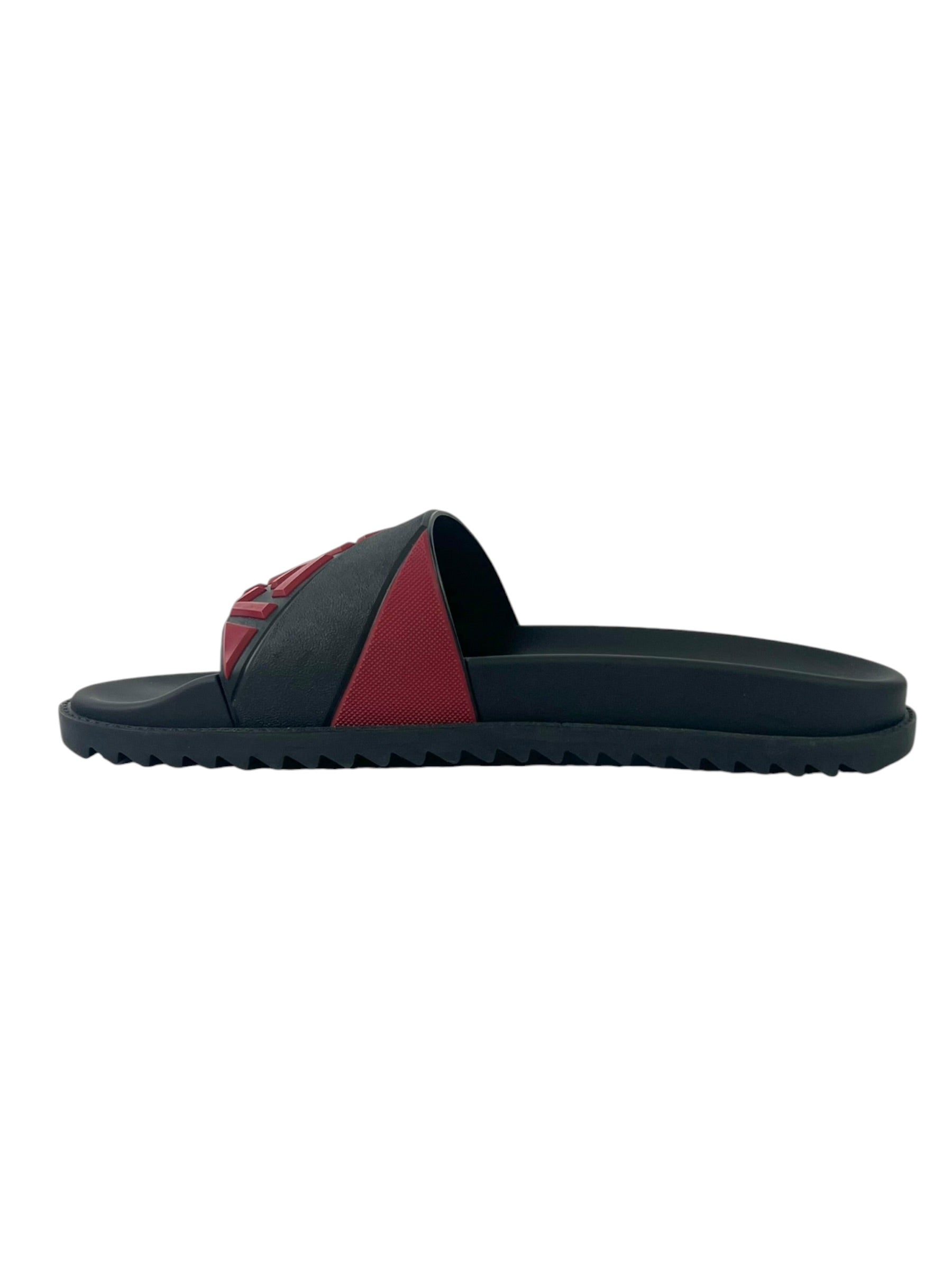 Fendi Diagonal FF Logo Red Black Slide