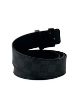 Louis Vuitton Initial Logo Black Buckle Damier Graphite Belt 3