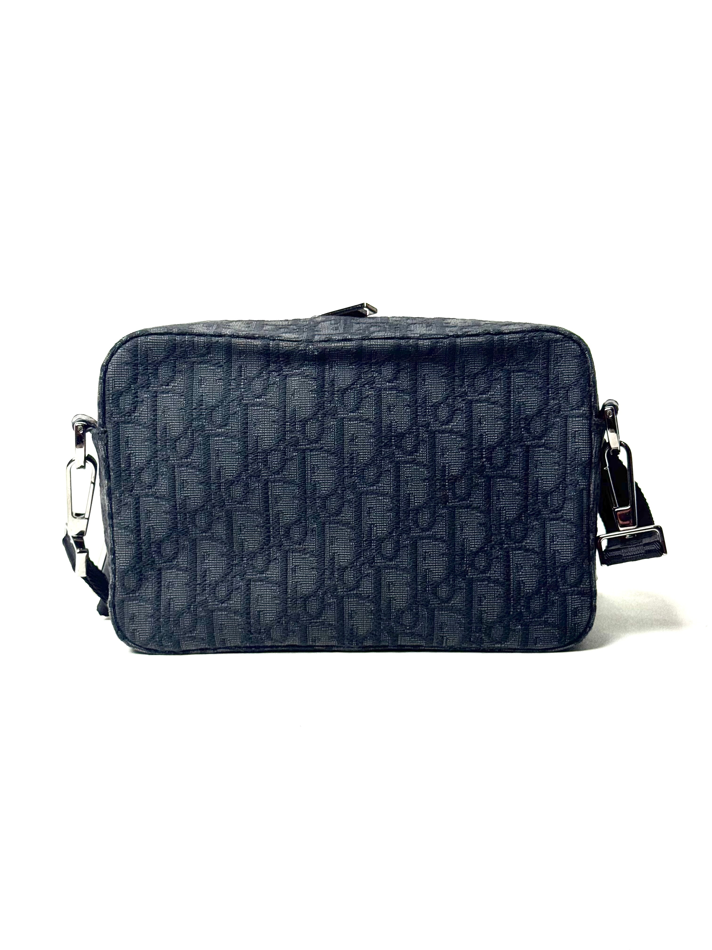 Christian Dior Oblique Jacquard Black Safari Messenger Bag