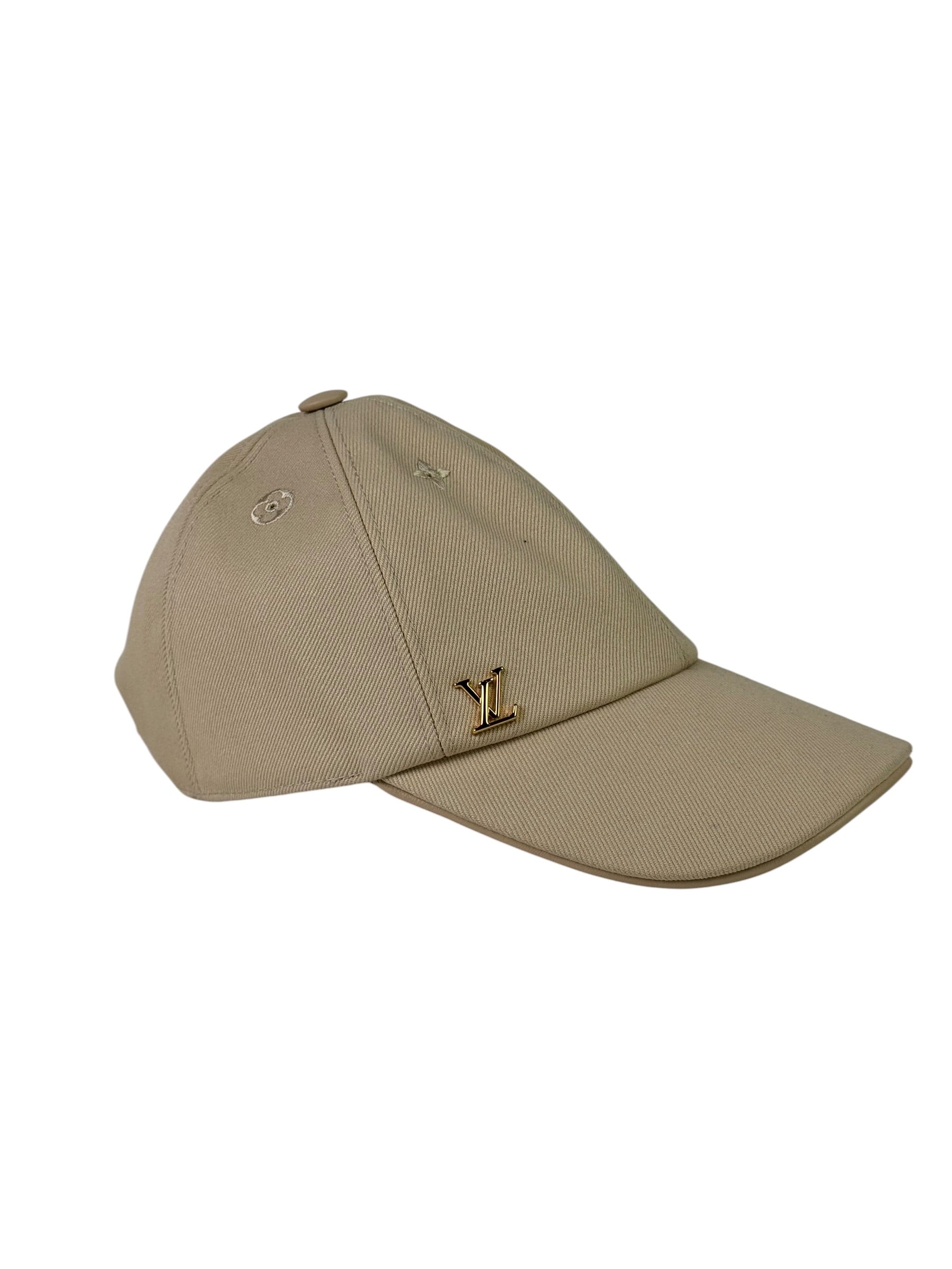 Louis Vuitton Iconic Metal Logo Monogram Beige Baseball Cap