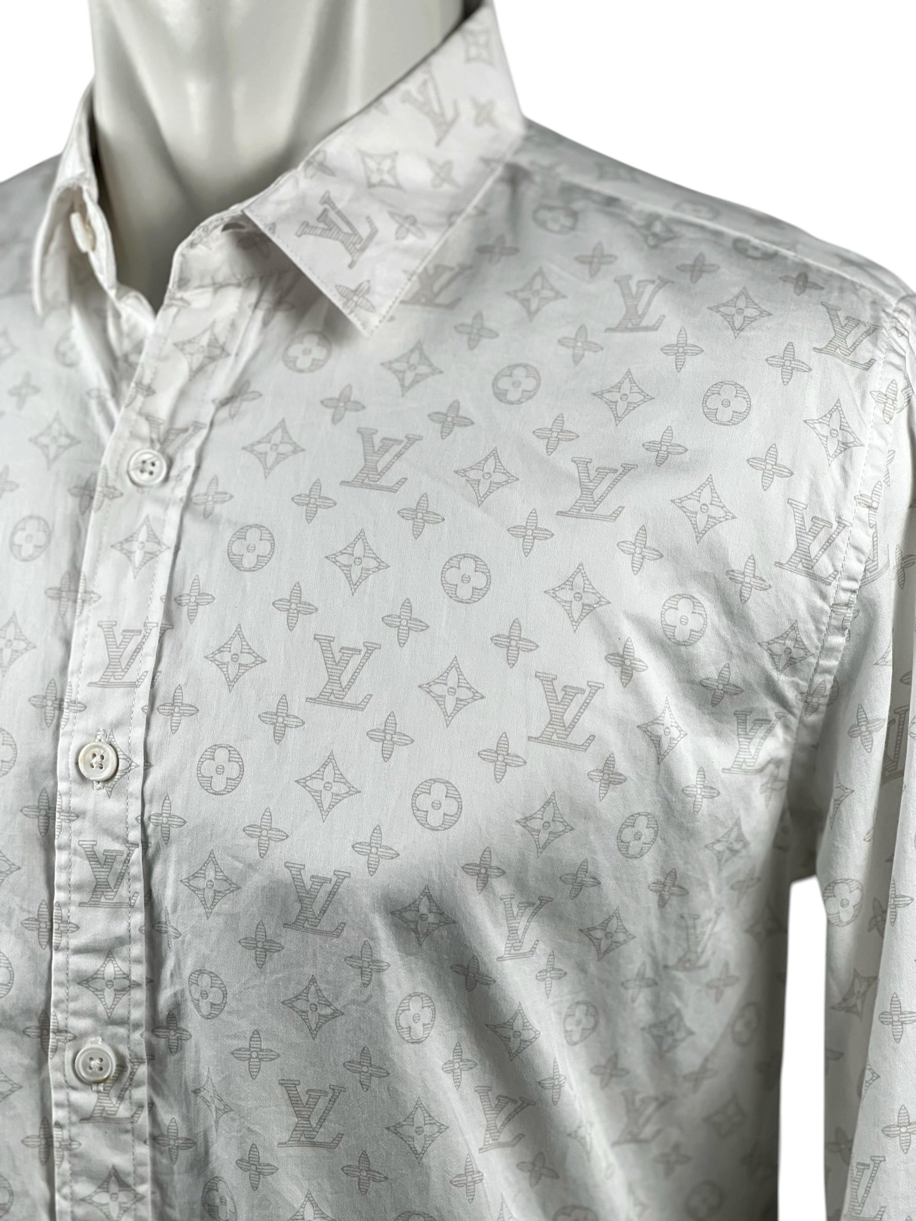 Louis Vuitton Monogram White Long Shirt