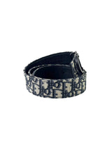 Christian Dior Oblique Jacquard Logo Black Buckle Belt 4