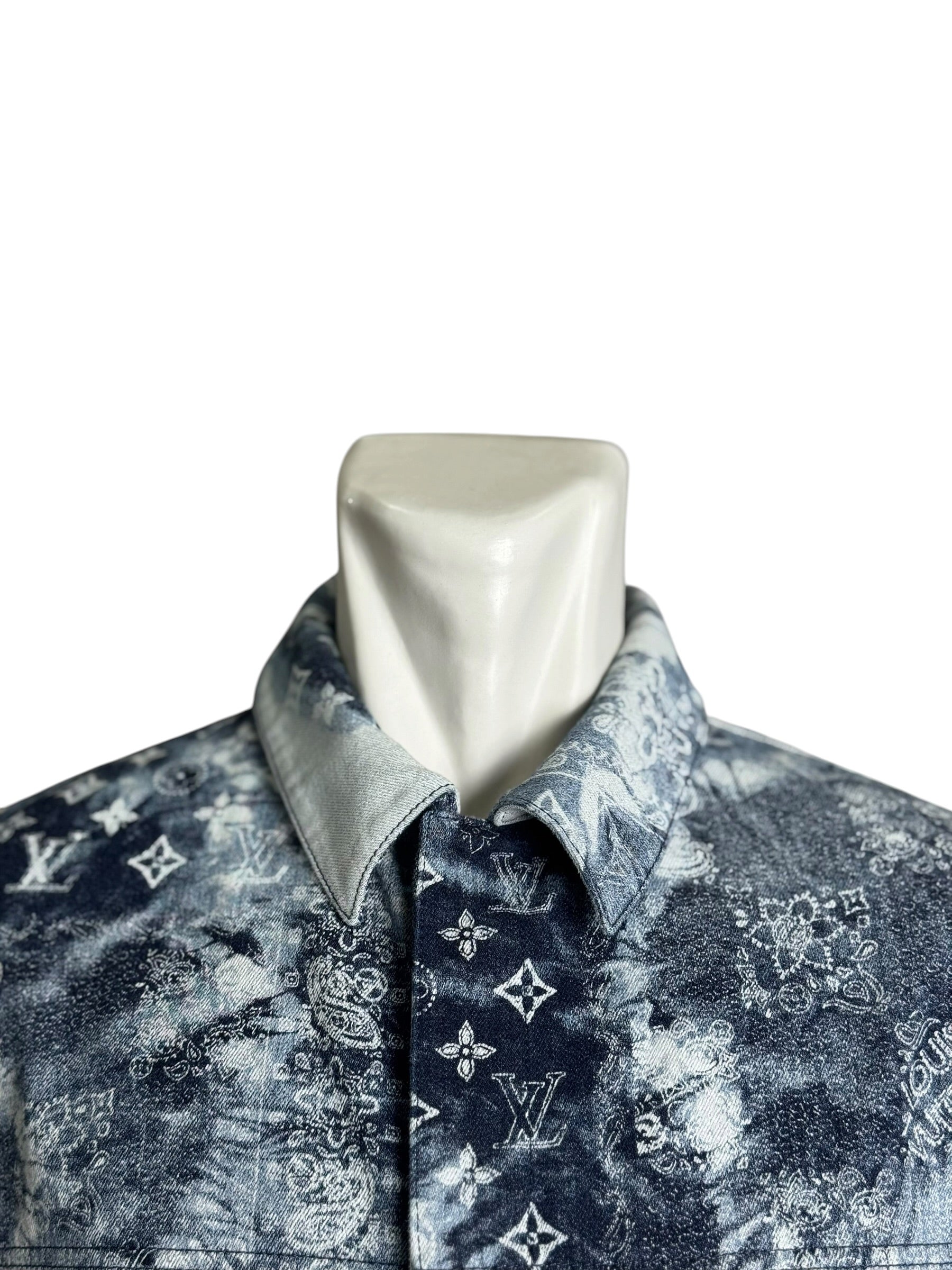 Louis Vuitton Monogram Bandana Denim Short Shirt
