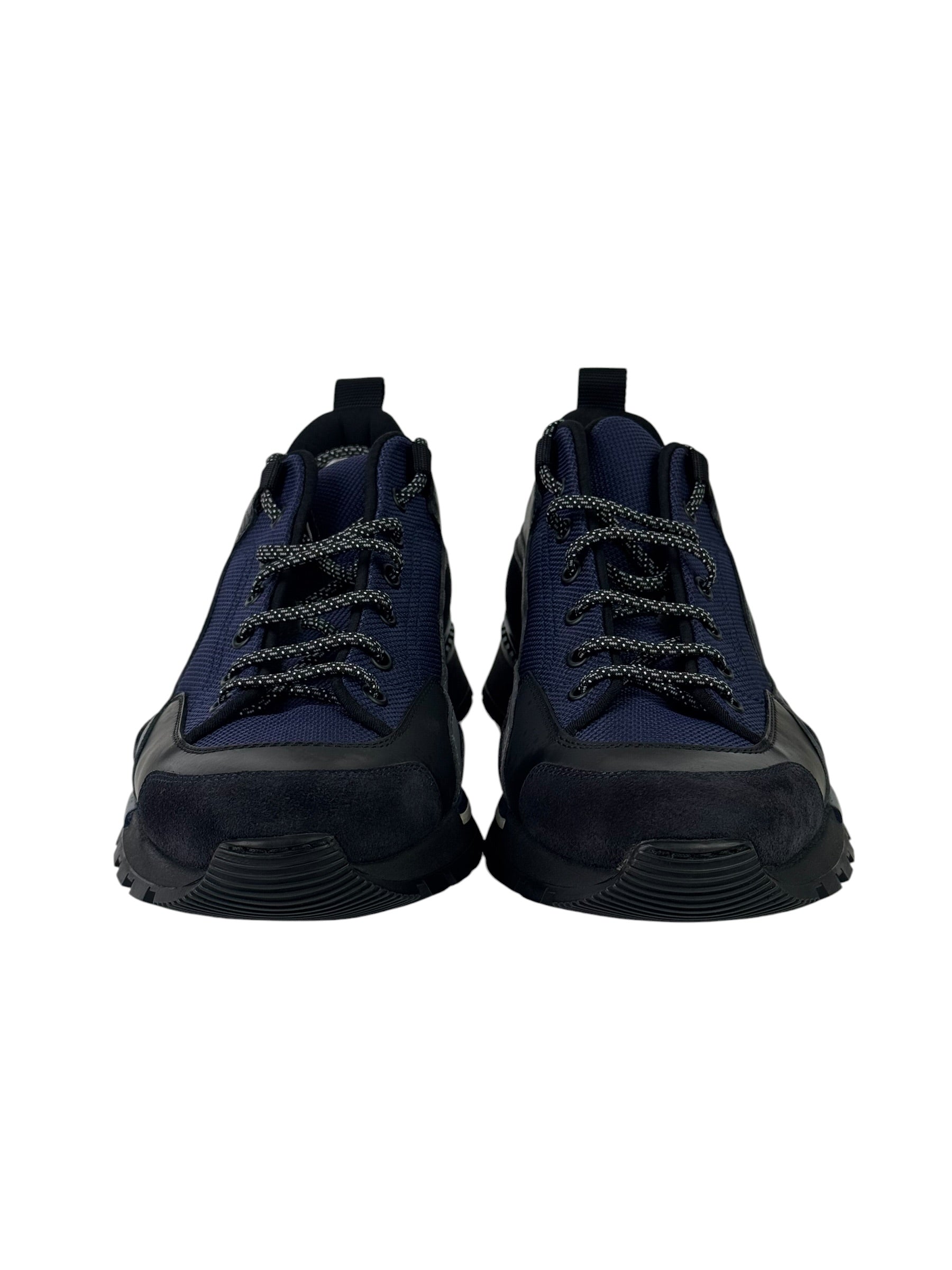 Berluti Scritto Navy Suede & Leather Low Sneakers