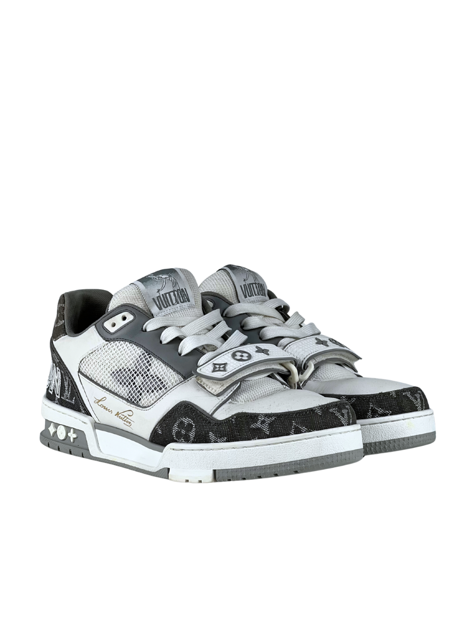 Louis Vuitton Trainer Denim Monogram Grey Sneakers