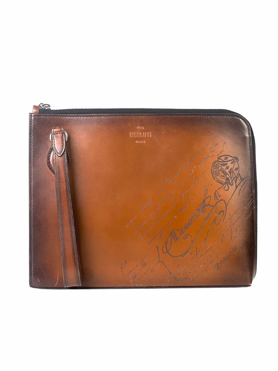 Berluti Scritto Nino Standing Pouch With Strap