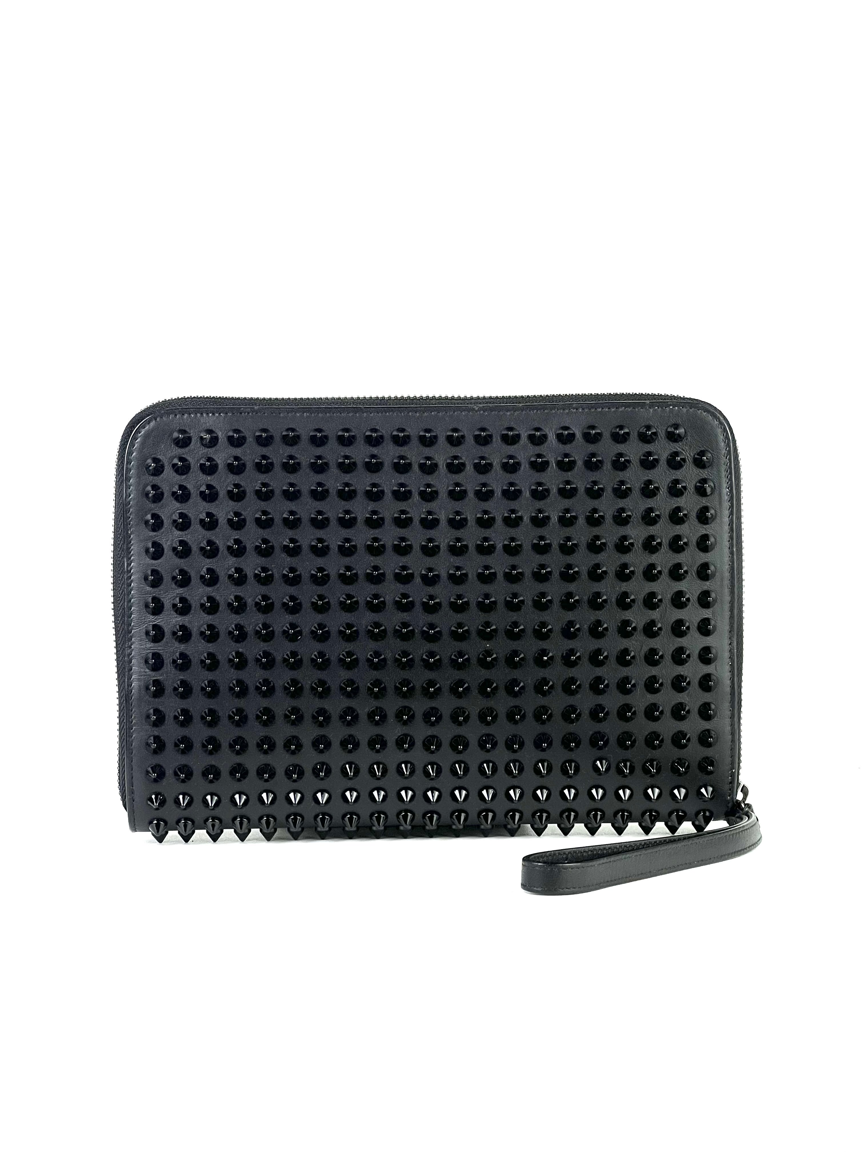 Christian Louboutin Spike Black Leather Clutch