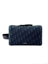 Christian Dior Oblique Jacquard Black Lingot Toiletry Pouch Bag 1