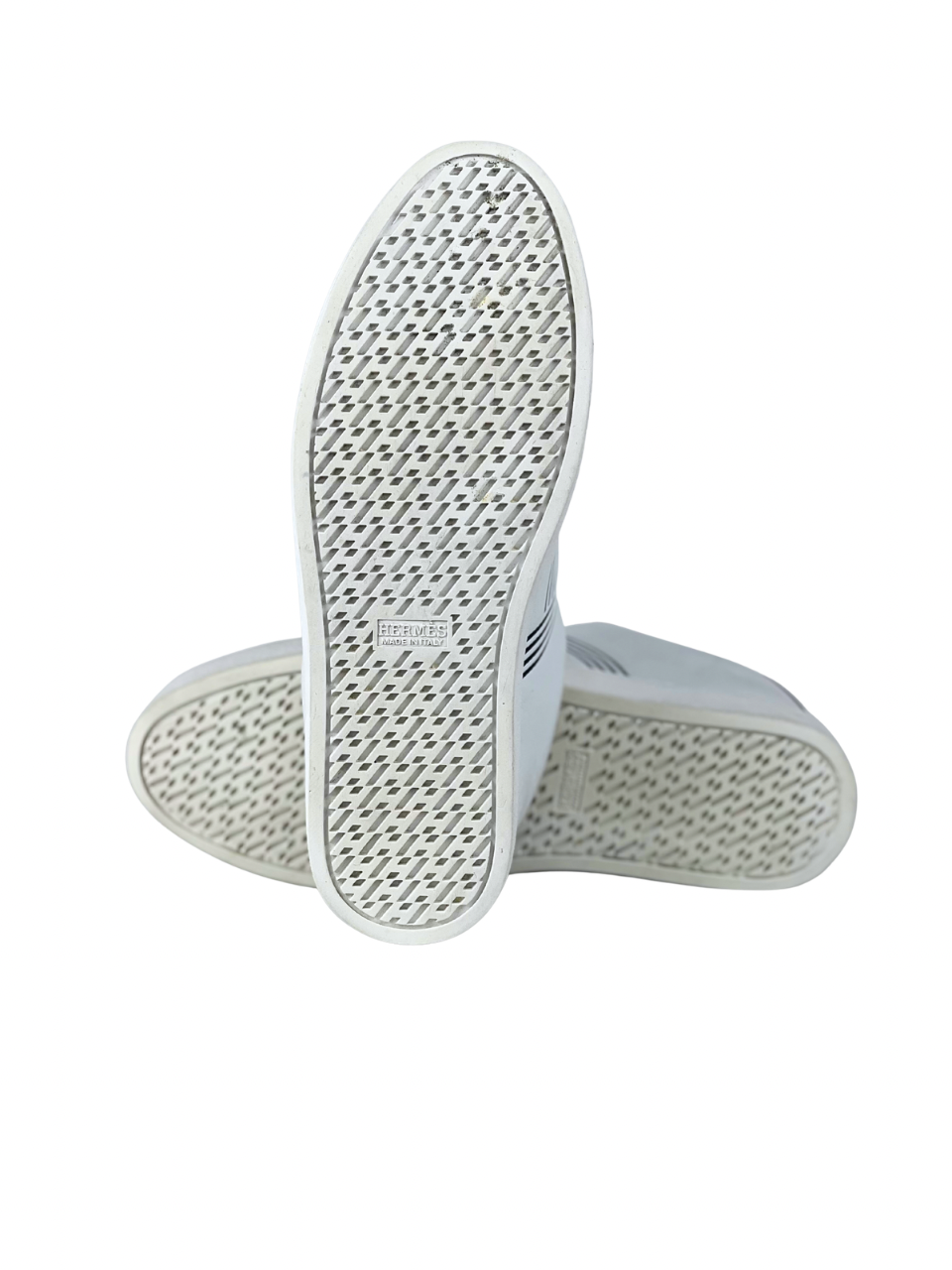 Hermès White / Black Avantage Leather Sneakers