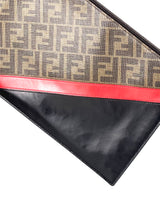 Fendi FF Logo Diagonal Brown Clutch 5