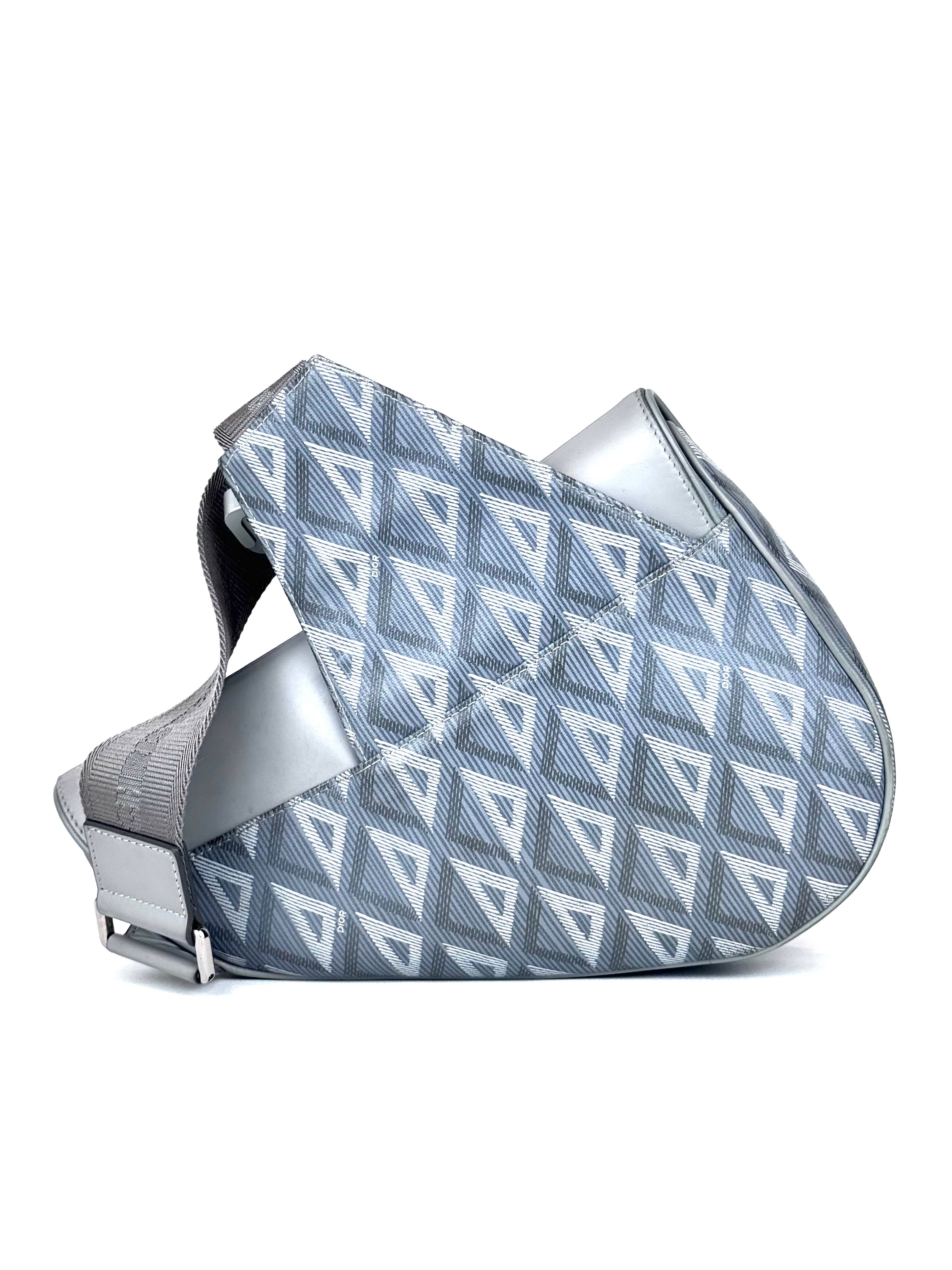 Christian Dior Saddle Diamond Grey Slingbag