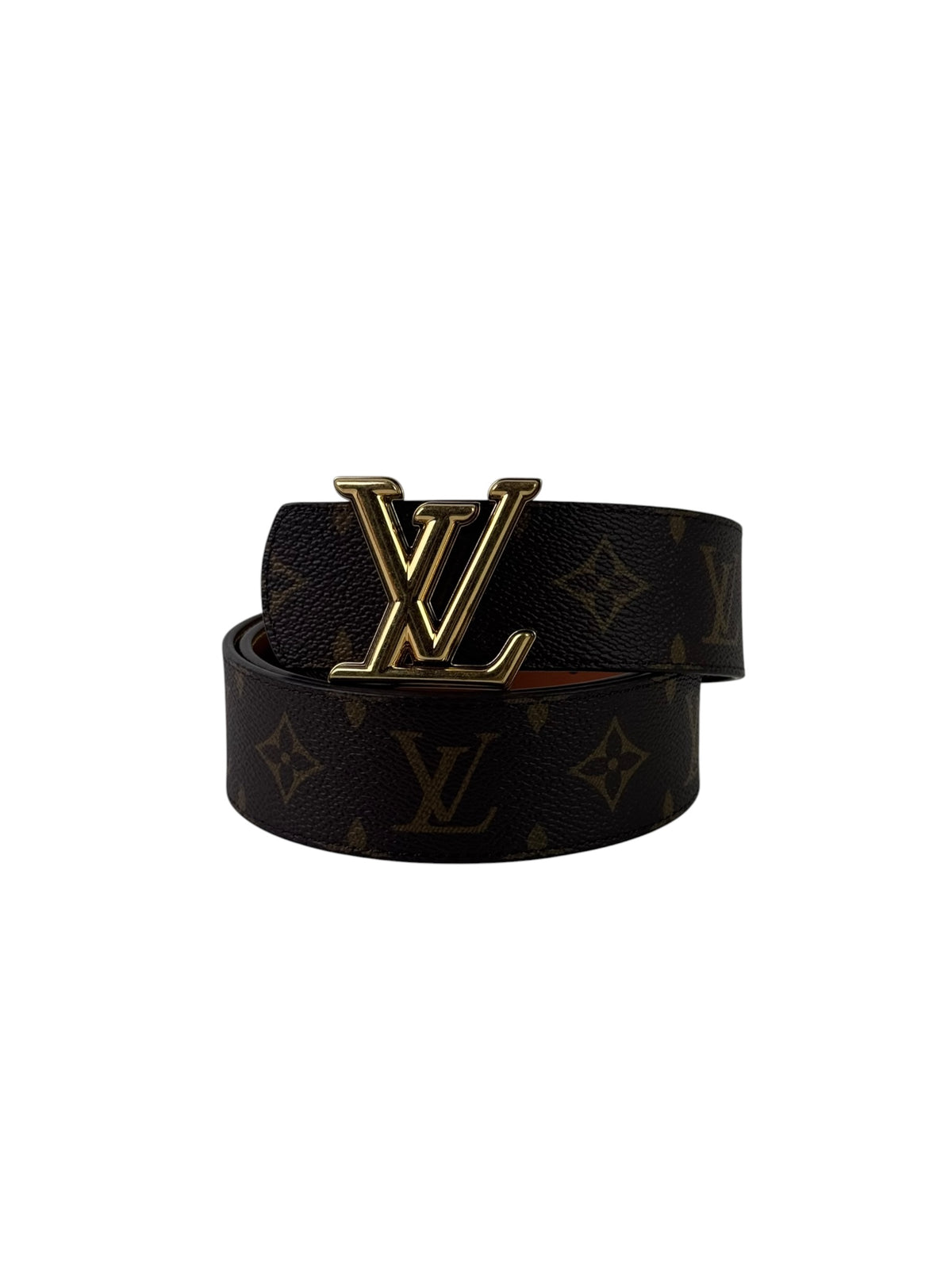 Louis Vuitton Gold Buckle Monogram Macassar Reversible Belt
