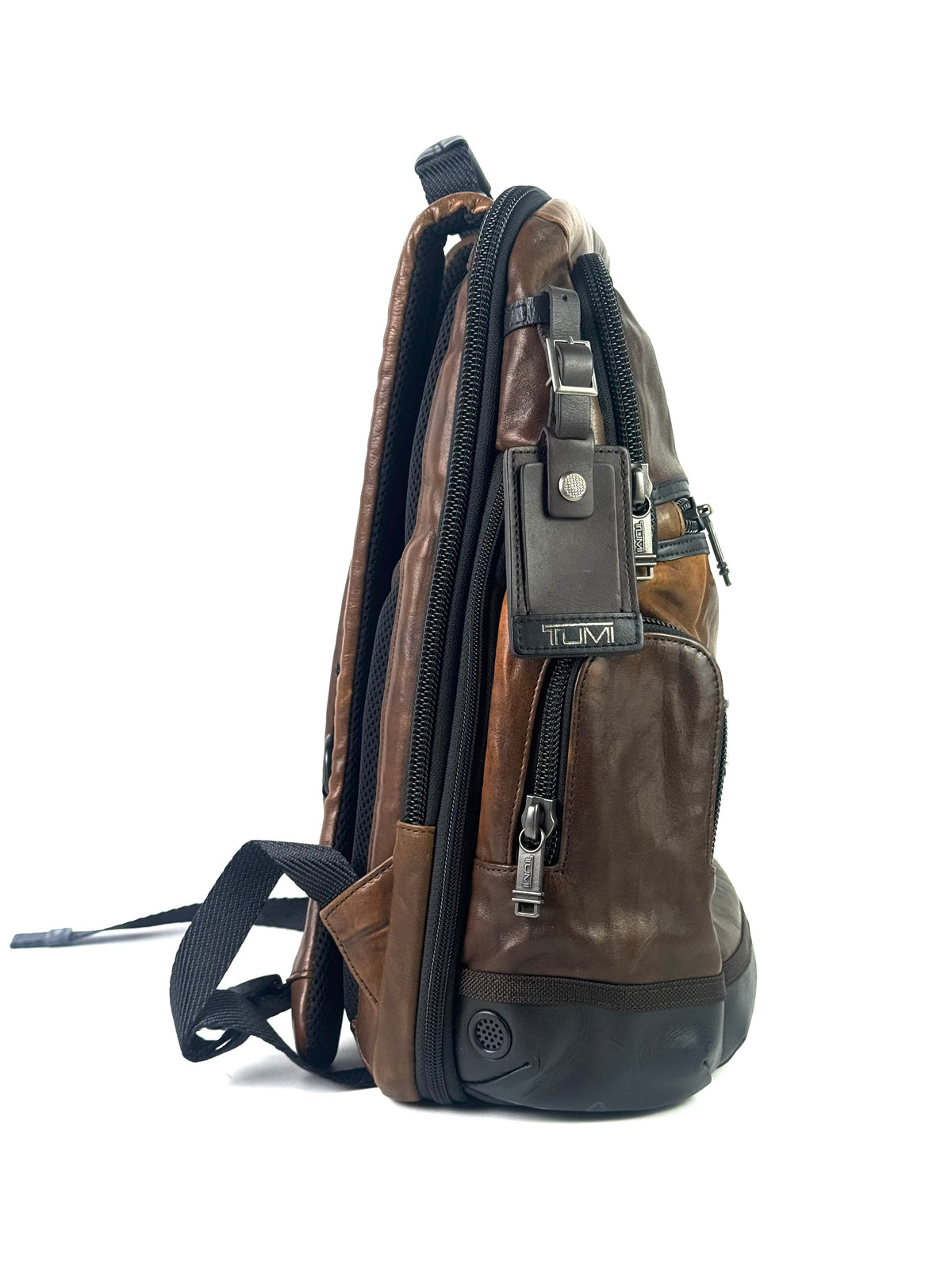 Tumi Brown Alpha Bravo Brown Leather Backpack