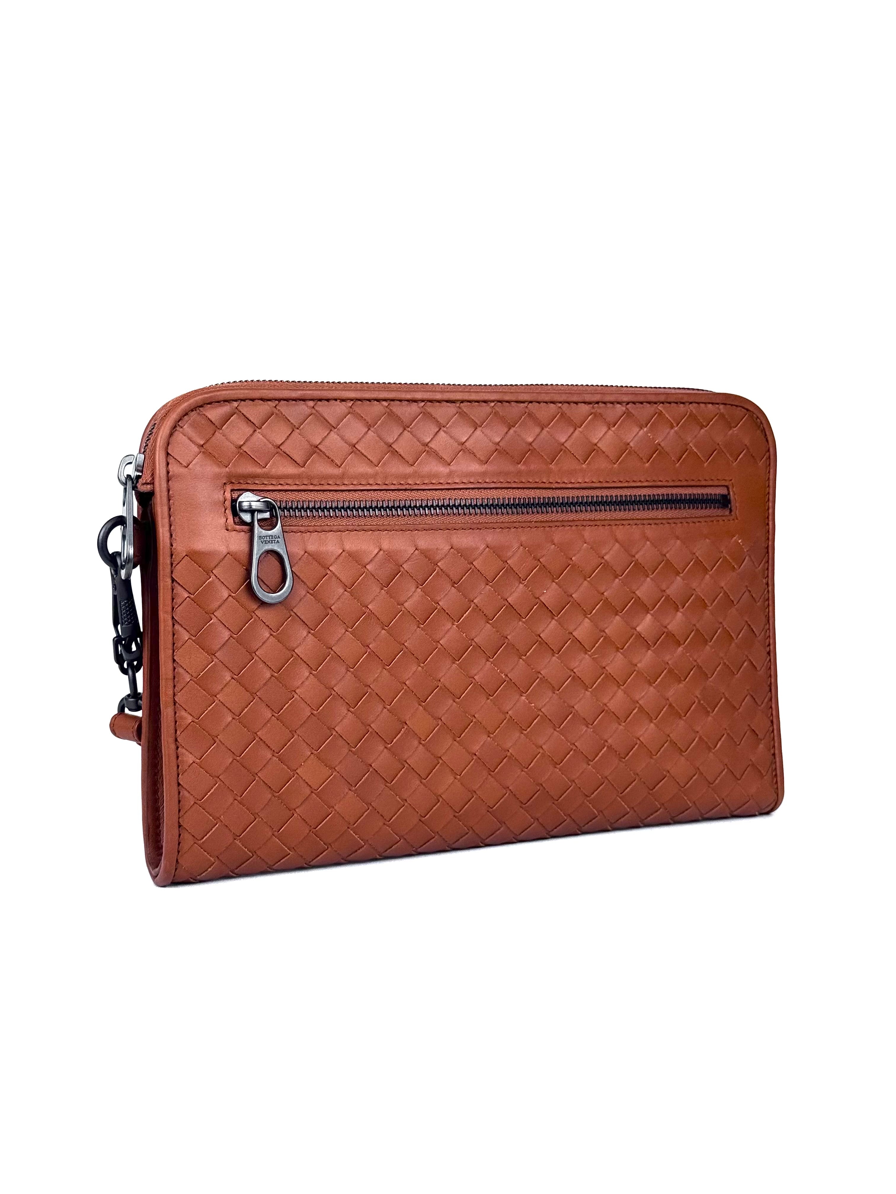 Bottega Veneta Vitelo Brown Clutch