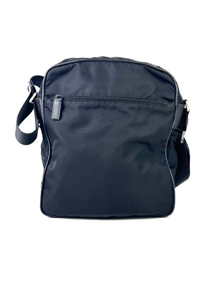 Prada Triangle Logo Nylon Black Messenger Bag