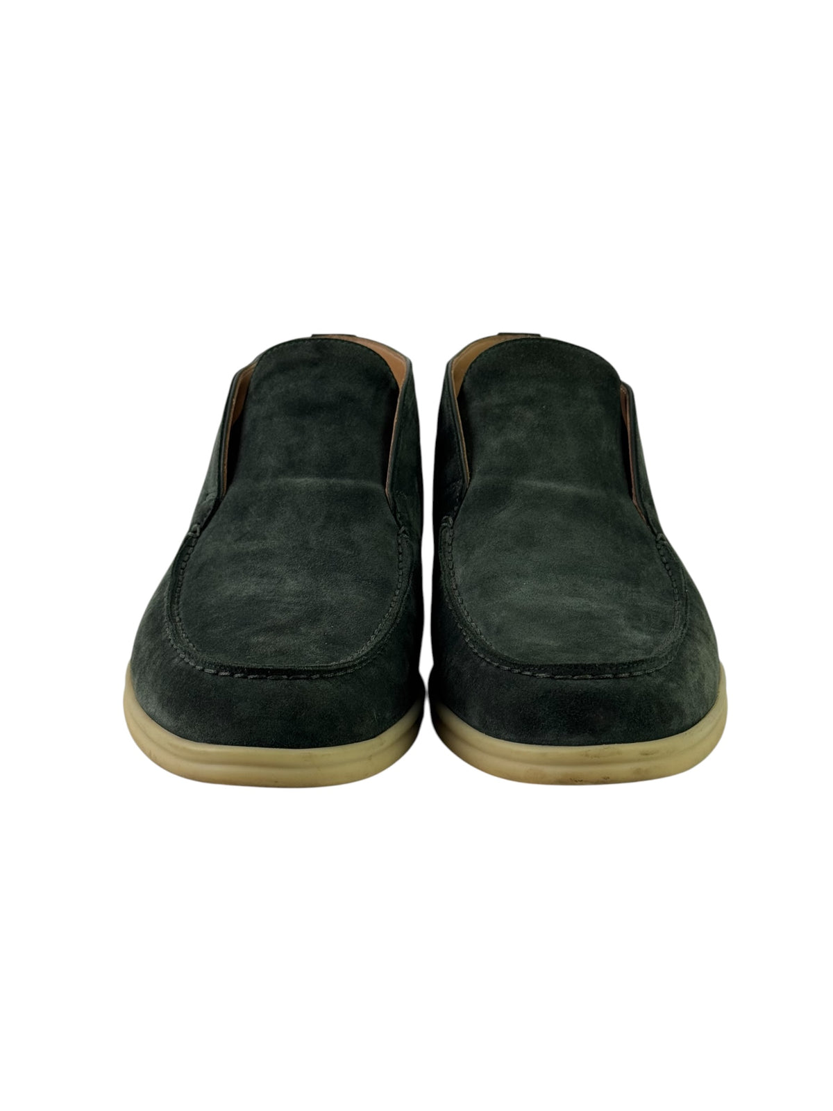 Loro Piana Open Walk Green Suede Slip On