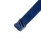 Louis Vuitton Initial Logo Taiga Blue Monogram Reversible Belt 5