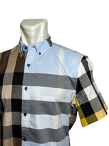 Burberry London Brown Till Blue Check Short Sleeve Shirt 3