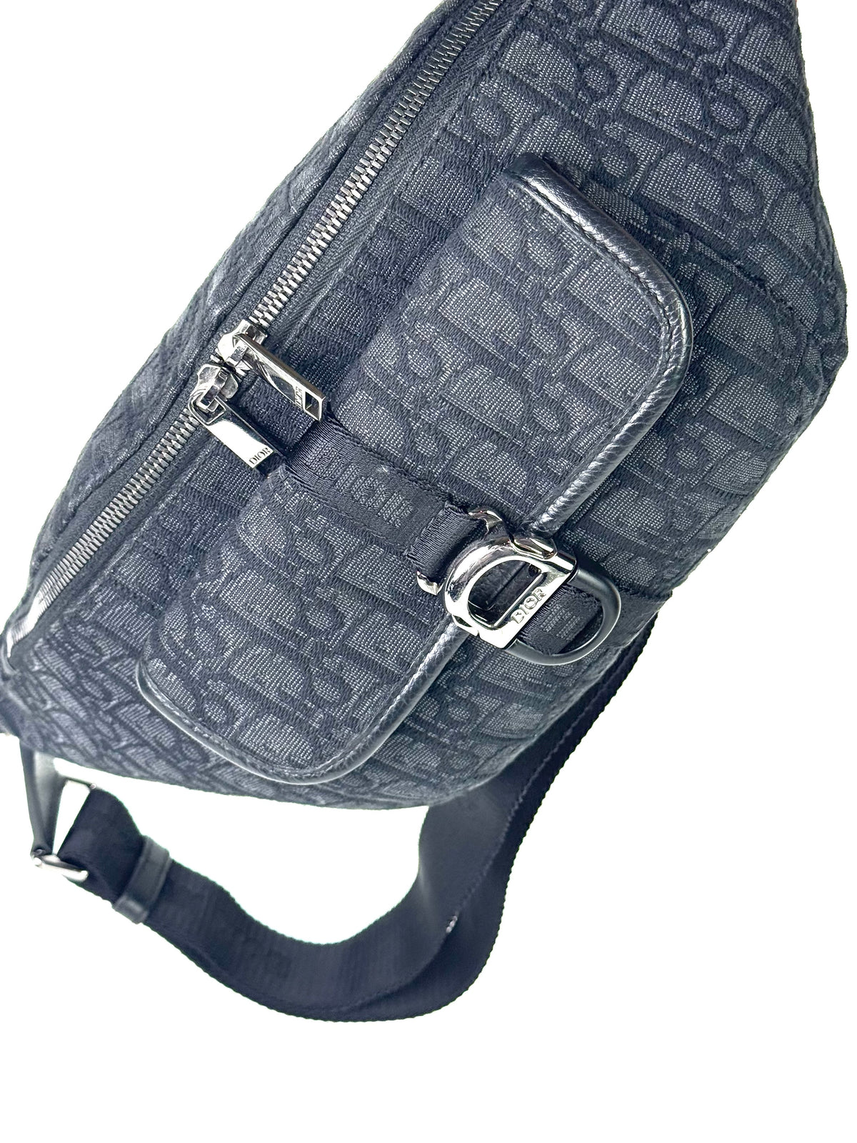 Christian Dior Oblique Jacquard Black Heritage Belt Bag