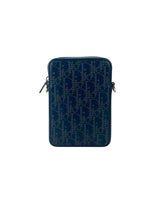Christian Dior Blue Oblique Laser Vertical Pouch Bag 1