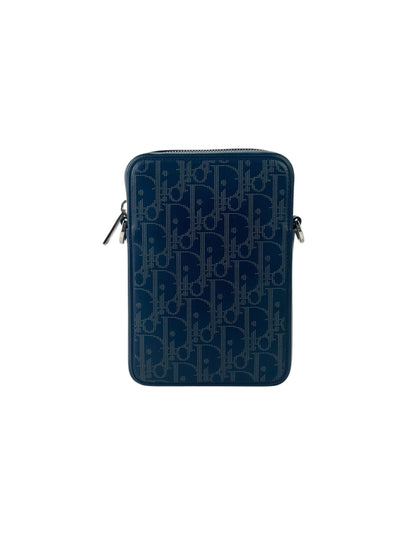 Christian Dior Blue Oblique Laser Vertical Pouch Bag