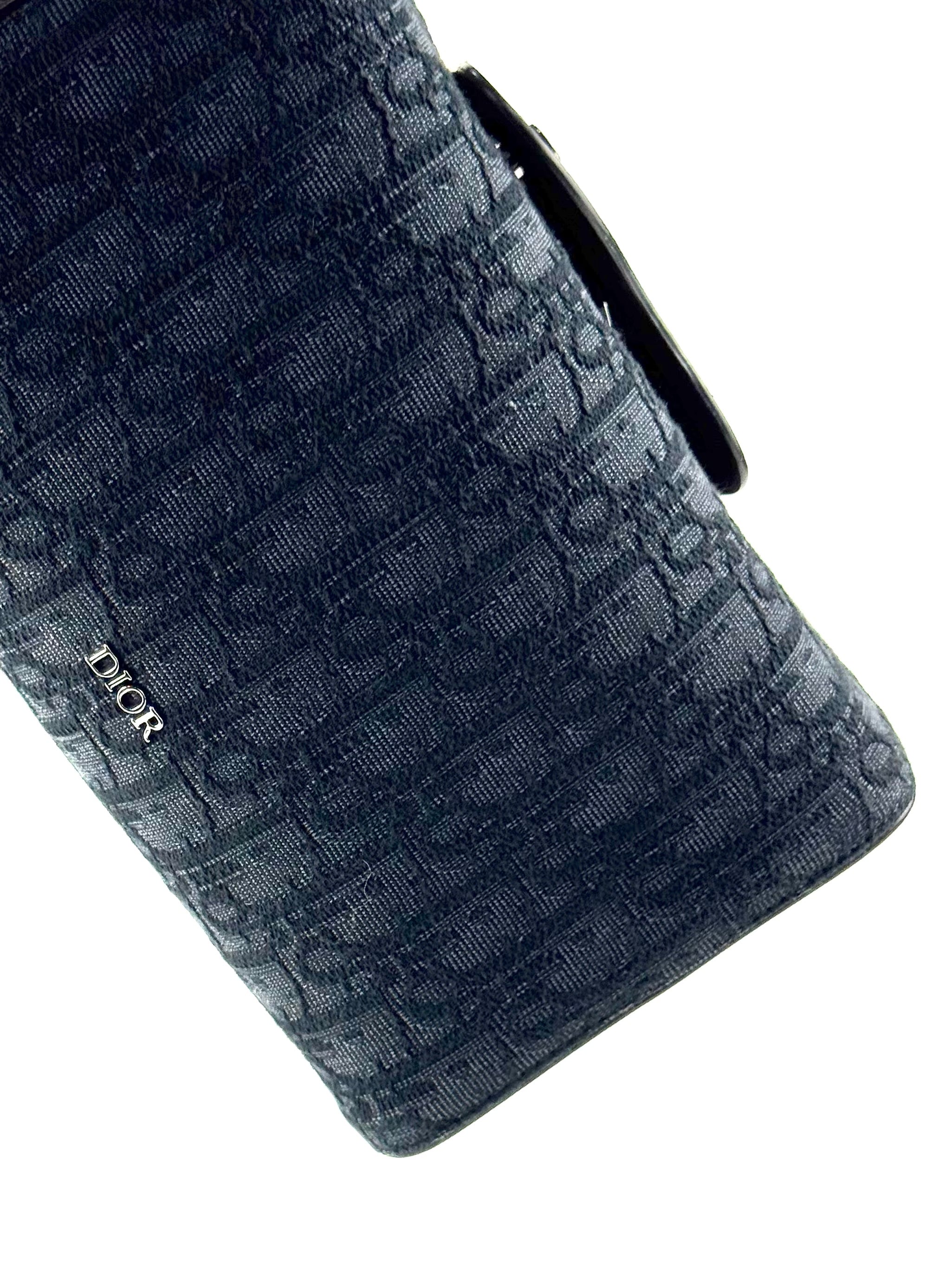 Christian Dior Oblique Jacquard Black Lingot Toiletry Pouch Bag