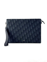 Christian Dior Oblique Jacquard Black A5 Triangle Pouch 1