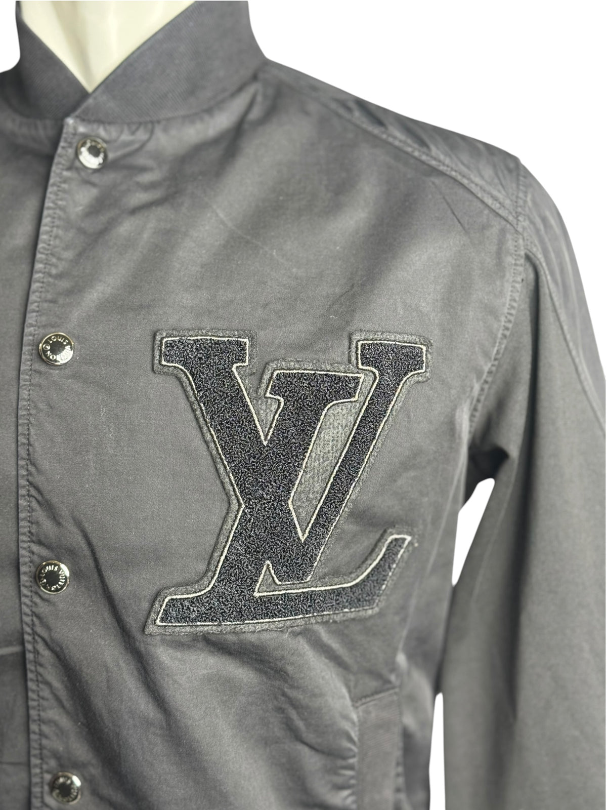 Louis Vuitton Logo Wool Bomber Black Jacket