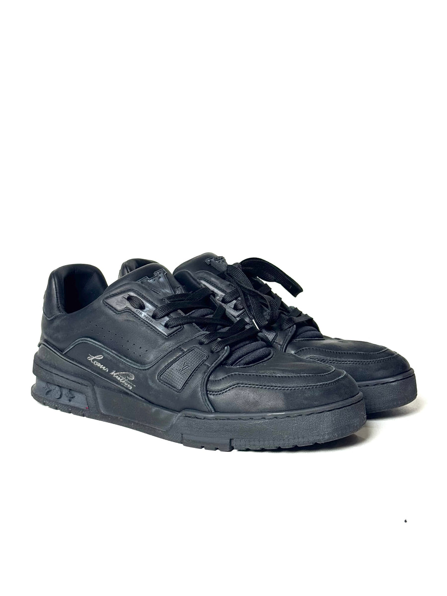 Louis Vuitton Trainer Distressed All Black Sneakers