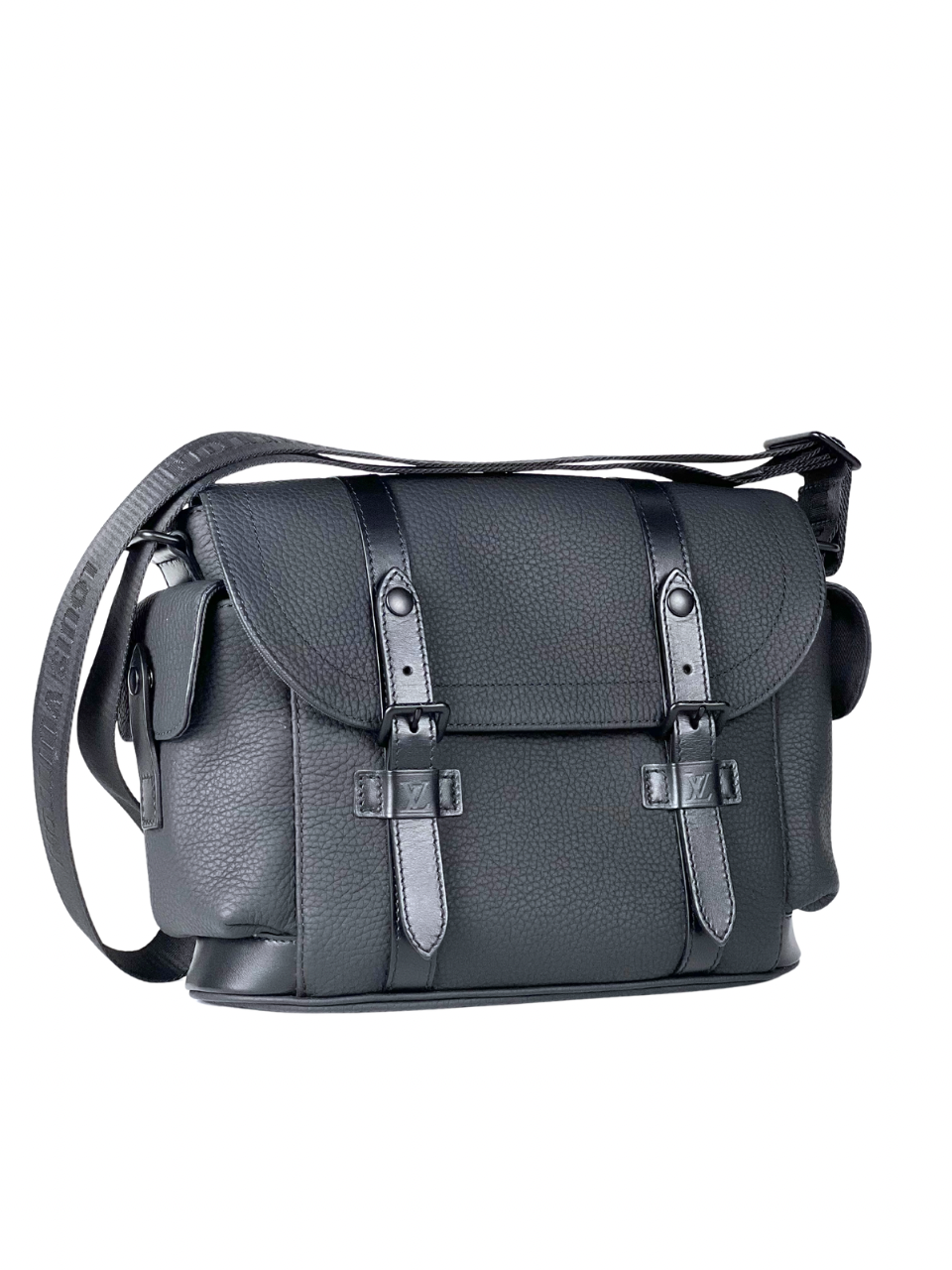 Louis Vuitton Christopher Taurillon Leather Black Messenger Bag