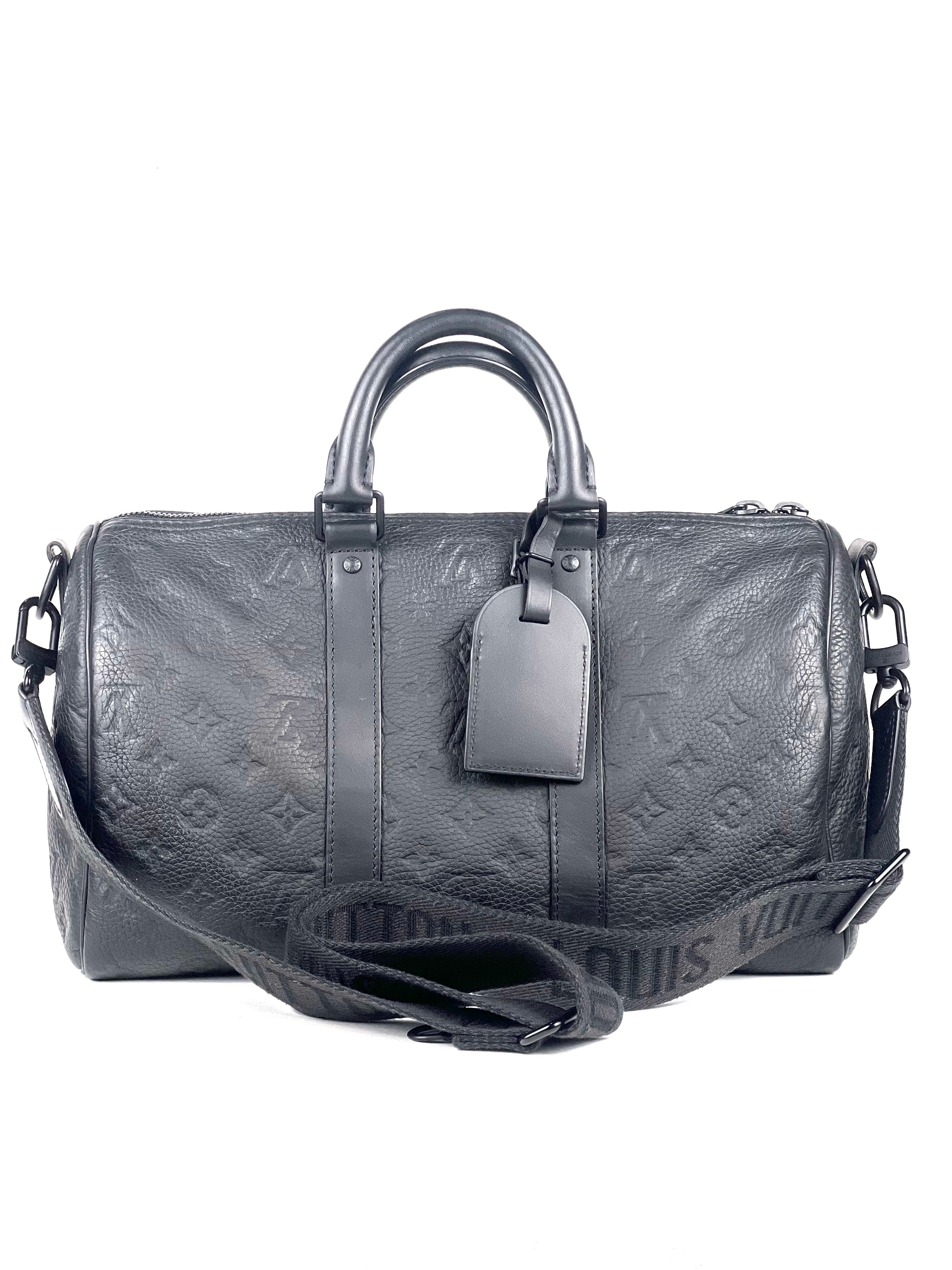 Louis Vuitton Taurillon Monogram Black 35 Keepall Bag
