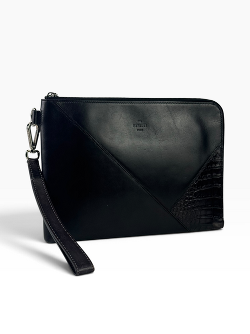 Berluti Nino GM Alligator Skin Navy Clutch