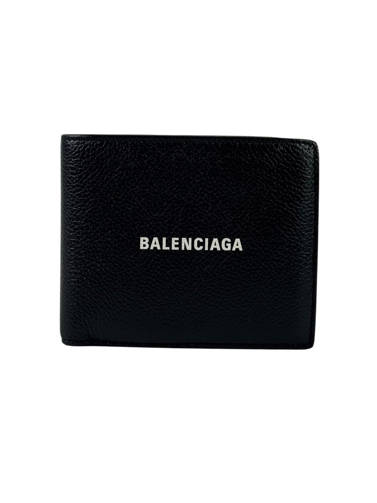 Balenciaga Logo Grain Leather Bifold Wallet