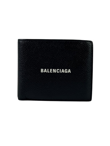 Balenciaga Logo Grain Leather Bifold Wallet