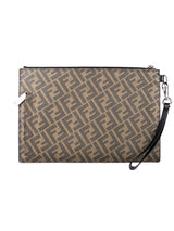 Fendi FF Logo Diagonal Brown Clutch 4