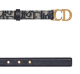 Christian Dior CD Gold Buckle Oblique Jacquard Belt 2