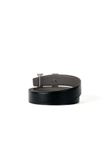 Hermès H Silver Buckle Black Grey Leather Reversible Belt 4