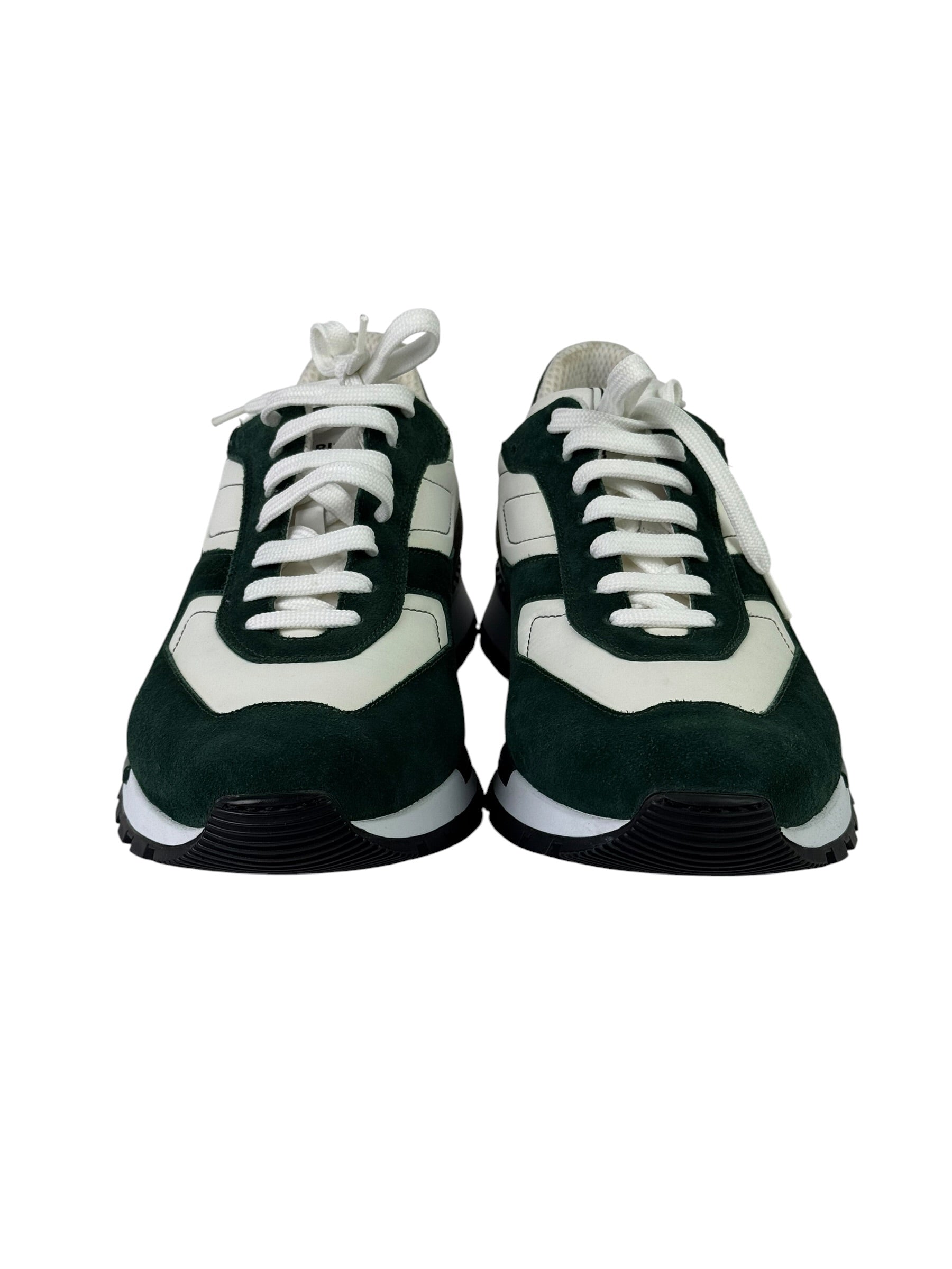 Berluti Scritto Green Suede & Leather Low Sneakers