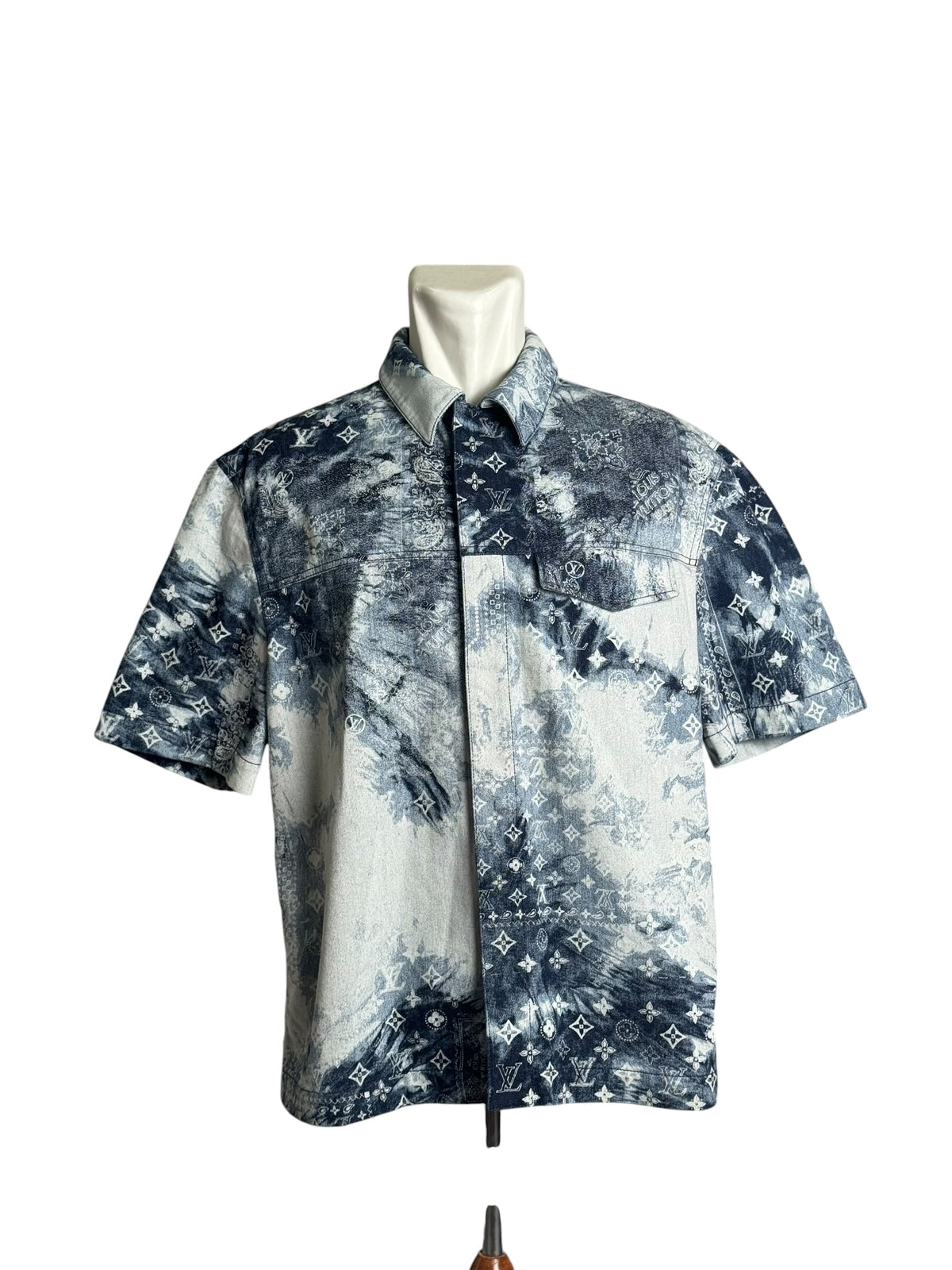 Louis Vuitton Monogram Bandana Denim Short Shirt