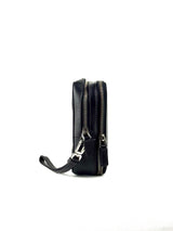 Prada Triangle Logo Saffiano Leather Double Zip Clutch 4