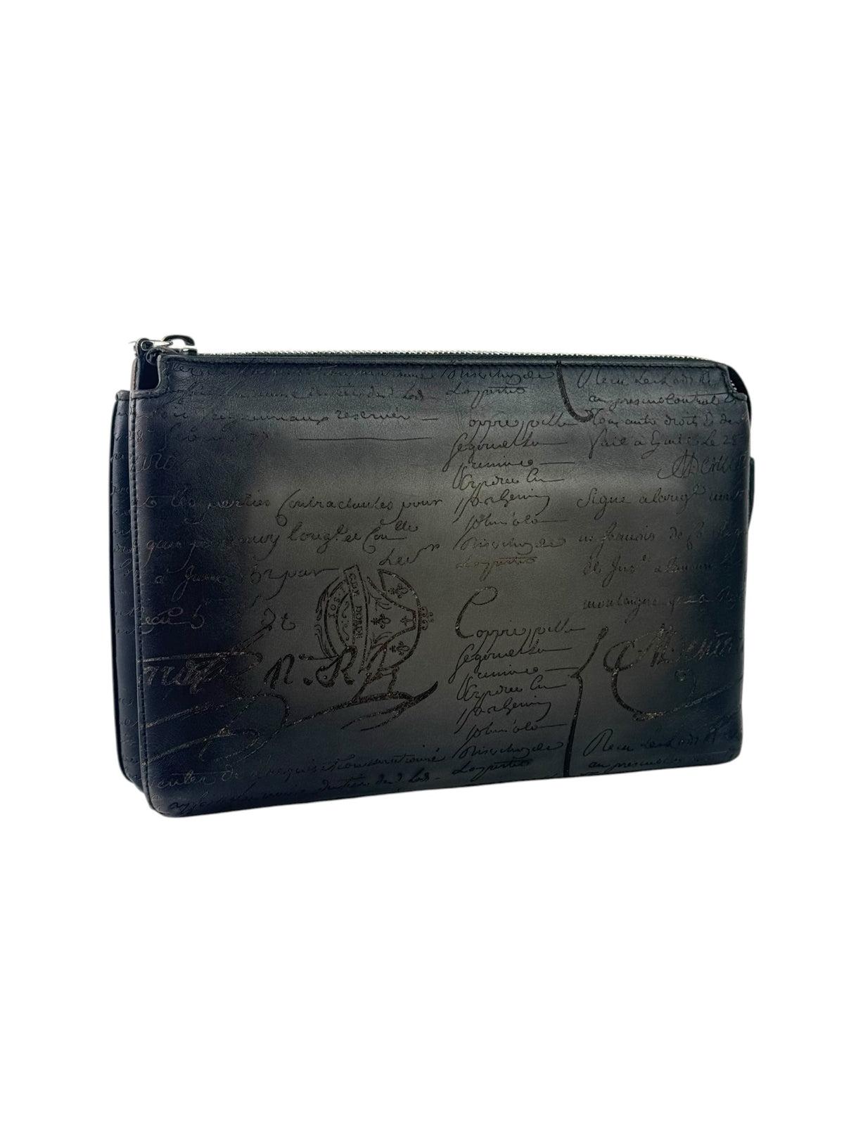 Berluti Scritto Grey Tersio Zipped Pouch