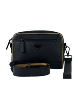 Prada Triangle Logo Saffiano Leather Wristlet 2-Way Clutch & Messenger Bag 1