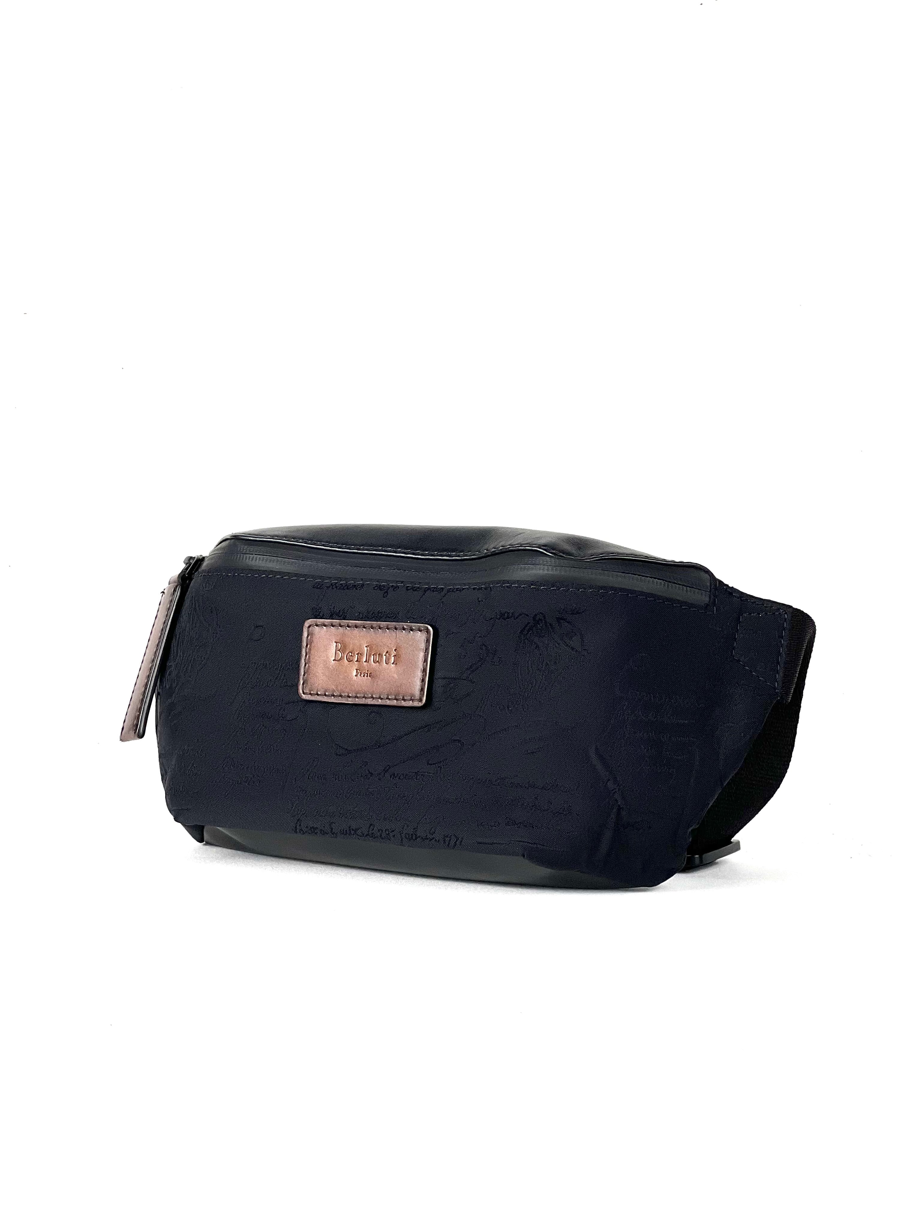 Berluti Scritto Nylon Leather Waistbag