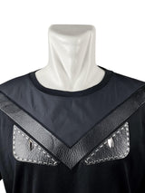 Fendi Monster Eye Patchwork Black Short Sleeve Tee 2