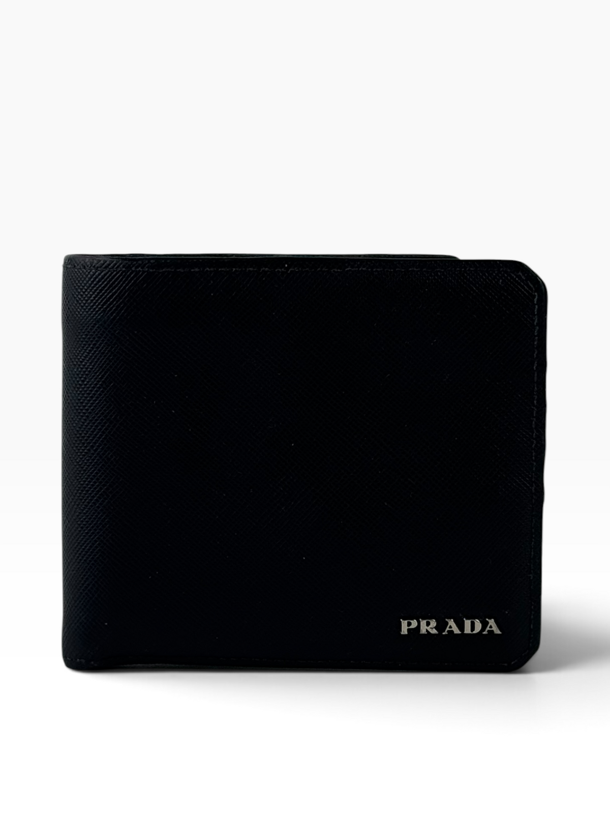 Prada Logo Black Bifold Wallet
