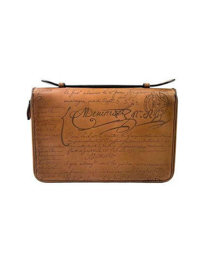 Berluti Scritto Itauba Brown Travel Clutch