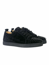 Christian Louboutin Junior Spike Suede Black Sneakers 1